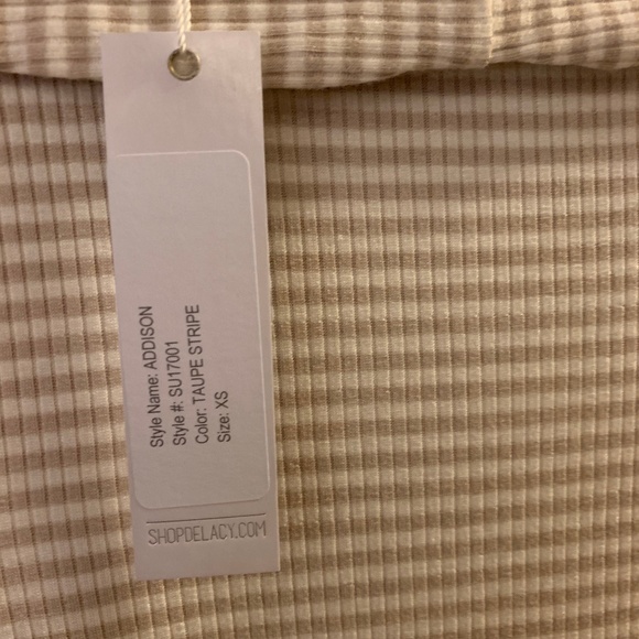 SOLD NWT Delacy Off Shoulder Striped Addison Dress - Picture 7 of 8